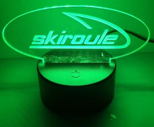 Skiroule Vintage Snowmobile Laser Engraved Acrylic Lighted Desktop Remote Sign - Picture 1 of 6