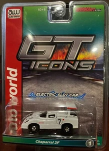 Auto World SC415 Tjet UltraG GT Icons 1966 Chaparral 2F Blanco #7 HO Coche Ranura - Imagen 1 de 2