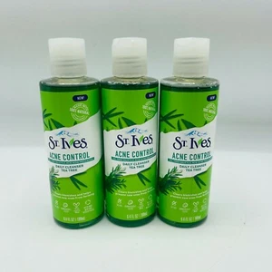New 3 Bottles St Ives Acne Control Daily Cleanser Tea Tree Oil Free Salicylic - Picture 1 of 6