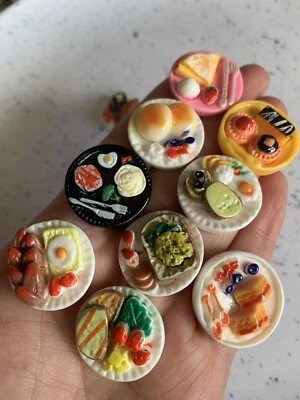 10pcs Dolls House Miniature 1:12th Scale Resin Dish Shop Food Accessories Decor - Image 1 of 4