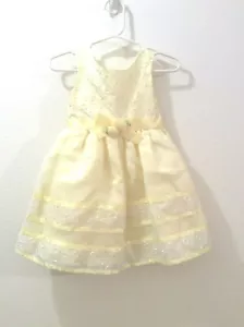 Youngland Vestito Festa Bambino Giallo Occhiellato Pizzo Chiffon Bambina 24 Mesi - Foto 1 di 8