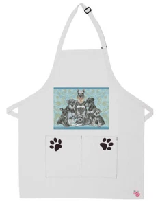 Schnauzer Dog Apron Two Pocket Bib Apron with Adj Neck - Picture 1 of 1