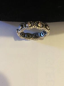 Raro Pandora Anello Eternity Argento 925+zirconia cub,misura 54,diametro 17,2 mm - Foto 1 di 6