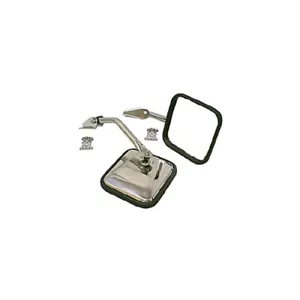 Rugged Ridge 11005.01 Stainless Steel Side Mirror Kit for Jeep CJ 55-86 - Picture 1 of 6