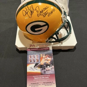 Jeff Dellenbach Green Bay Packers 96 SB XXXI Champs Auto Signed Mini Helmet JSA - Picture 1 of 5