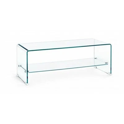 Rectangular Glass Modern Design Iridescent Coffee Table with Shelf - Image 1 of 3