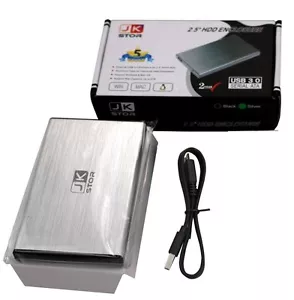 External USB 3.0 Portable 2.5" SATA External Hard Drive Silver By JKStor (320GB) - Picture 1 of 7