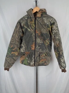 Vintage Jerzees Outdoors Mossy Oak Break Up Hooded Coat Jacket Youth XL (16-18) - Picture 1 of 15
