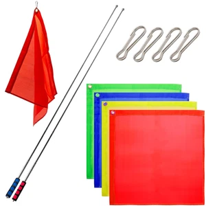 ZUDKSUY Horse Training Flag 2 Pcs 48Inch Telescopic Flagpoles and 4 Pcs 18Inc... - Picture 1 of 12