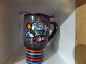 SeaWorld Park and entertainment coffee mug with orchids on it, Basic Black and m - Picture 1 of 12