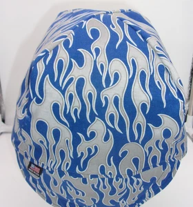 Flames plata sobre azul construcción hecha a medida, soldador, instalador de tuberías, sombrero de motociclista - Imagen 1 de 1