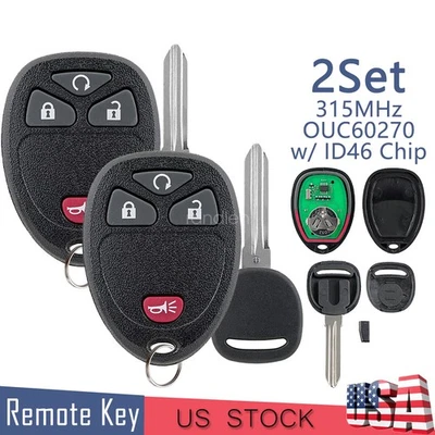 2 para 2007 2008 2009 2010 2011 2012 2013 GMC Sierra 1500 2500 mando a distancia llavero coche Foto 1 de 4