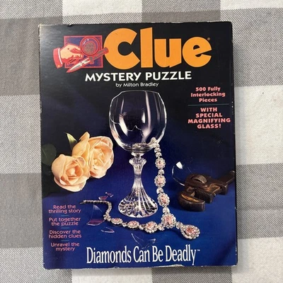 1993 Clue Mystery 500 Piece Jigsaw Puzzle “diamonds can be deadly ” COMPLETE! - Image 1 of 4