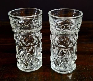 Vintage Diamond Cut Shot Glasses 1.5 oz 3 1/4"H X 1 5/8"W (Set Of 2) - Picture 1 of 7