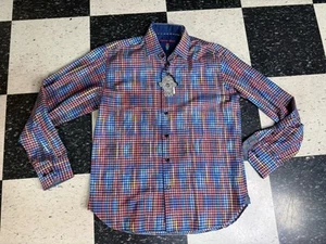 NWT $125 LUCHIANO VISCONTI BLACK Mens M KNIT COTTON BLEND SHIRT - Picture 1 of 13