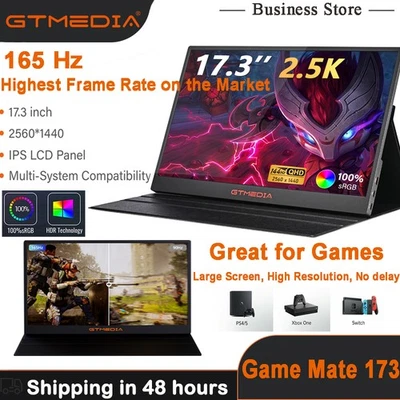 2.5K 165Hz 17.3" Portable Monitor Gaming Screen 2*USB C HDMI For Xbox PS 4/5 New - Image 1 of 4