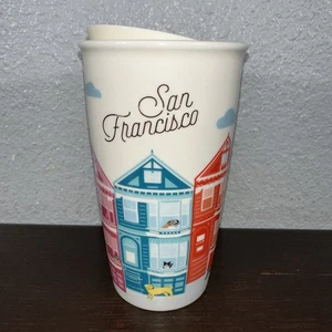Starbucks SAN FRANCISCO gobelet à café de voyage en céramique peint pour femmes et chiens 12 oz - Photo 1/6