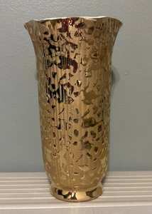 Alte Hollywood Vintage Trauergold Vase mit 24k Gold 12" hoch MCM Regal - Bild 1 von 4