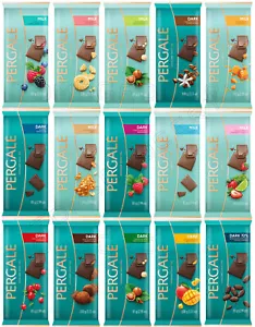 15 Gourmet Chocolate Bars Bundle Assorted Flavors European Sweets Pergale - Picture 1 of 16