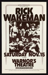 Rick Wakeman POSTER Warnor's Theater Fresno 1975 Original Pacific Presentations - Picture 1 of 2