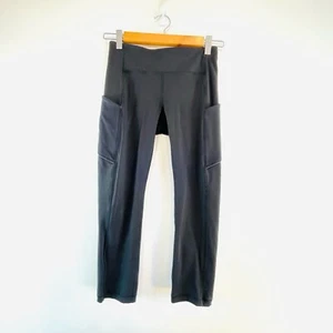 Lululemon Sz 8 Can 4 Black Leggings With Pockets Yoga Activewear Athletic - Picture 1 of 14
