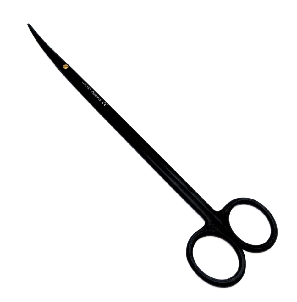 Metzenbaum Scissors 9" SuperCut Black Curved Plastic Surgery German Stainless - Image 1 of 1
