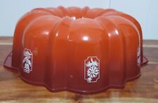 Vintage Nordic Ware Heavy Duty Fluted Bundt Cake Pan Orange Red Ombre 12 Cup