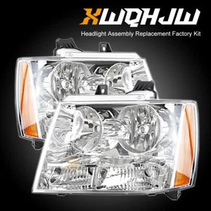 For 2010-2015 GMC Terrain Headlights Headlamps Halogen Chrome LH+RH Pair Clear - Picture 1 of 12