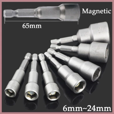 Magnetic Hex Socket Sleeve Drill Bits Adapter Electric Nut Driver Shank 6mm~24mm - Image 1 of 4
