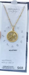 Fine Jewelry sagittarius Symbol pendant in Sterling Silver and 14K Gold Plate - Picture 1 of 3