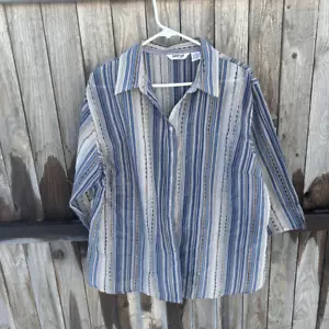 Krazy Kat 3/4 sleeve button up size 2X - Picture 1 of 9