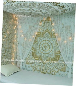 Kp715 The Passion Gold Ombre Tapestry Indian Twin (215x140)cms Gold on White - Picture 1 of 5