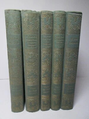 Vintage GERMAN Book Set Lot Walter Scott Jean Paul Otto Ludwig Gilt Cloth Covers Foto 1 de 4