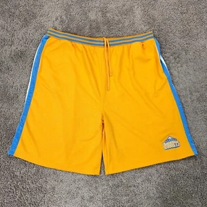 Denver Nuggets Shorts Mens XXXL Yellow Blue NBA Basketball Performance Street - Picture 1 of 13