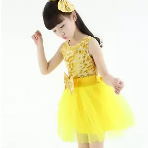 Ballet Dresses Performance Polyester Sequin / Bow pink/yellow - Picture 1 of 8