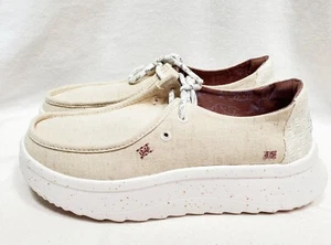 Hey Dude Women's Wendy Peak Chambray Slip-On, Size W9, Cream Color Cushion Sole - Picture 1 of 12