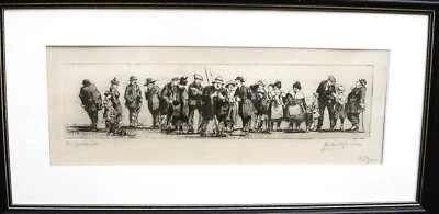 Richard Bloos 1878 - Düsseldorf / Der Sportangler / Radierung, handsigniert 1923 - Bild 1 von 4