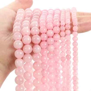Natural Stone Beads Pink Agate Loose Spacer Bead For Jewelry Making DIY Bracelet - Picture 1 of 11