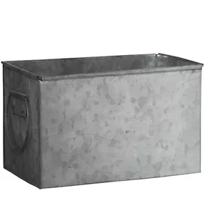 Grey Rectangular Planter Iron With Handles by Madam Stoltz - Picture 1 of 1