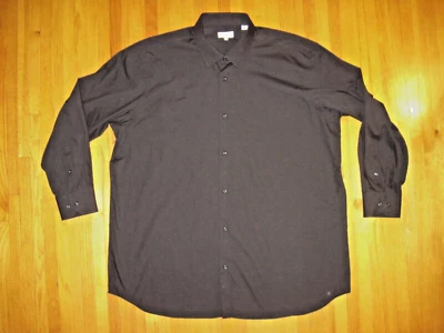 Modena Contemporary Black Button Front Dress Shirt 3XL-19 34/35 New - Image 1 of 4