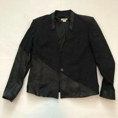 Chaqueta Blazer HELMUT LANG Borde de Cuero Negro, UK 8 US 4 EU 36 Foto 1 de 4