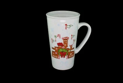 Disney Parks Starbucks Gingerbread Castle Holiday Ceramic Tumbler Travel Mug - Image 1 of 4