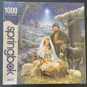 NUOVO Springbok Salvatore è nato 1000pz Puzzle Gesù Natale Natività 26” X 30 USA - Foto 1 di 10