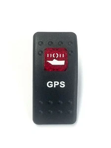 Euro Rocker Switch Cover- GPS. Black with Red Lens. Contura II. Fits Carling ... - Picture 1 of 4