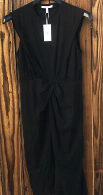 Vestido DEREK LAM Grande 10 CROSBY Landry Midi Con Detalle Torcido Negro Nuevo con Etiquetas $275 Foto 1 de 4