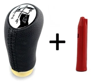 Pommeau Levier De Vitesse Cuir 5 Vitesses Pour Renault Clio 3 4 Megane 2 Scenic - Afbeelding 1 van 8