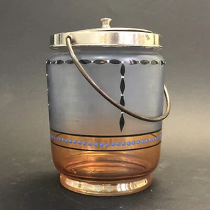 Pot à biscuits en verre à décor stylisé, (H: 16,5 cm) - Imagen 1 de 10