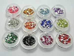 12000 gemas cuadradas de estrás plano de acrílico 2 mm + 12 caja de almacenamiento arte en uñas - Imagen 1 de 1