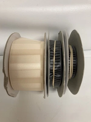 Stampin' Up! 3 Ribbons Striped Satin 1/2", 1 1/4" Very Vanilla, Basic Gray - Image 1 of 3