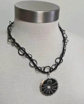 Ожерелье с подвеской и большой цепочкой-кольцом 18 дюймов черная застежка-лобстер Brutalist - Изображение 1 из 4